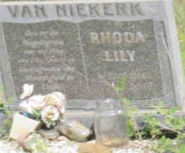 NIEKERK Rhoda Lily, van 1944-2007