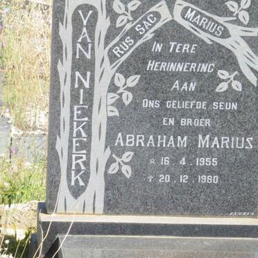 NIEKERK Abraham Marius, van 1955-1980