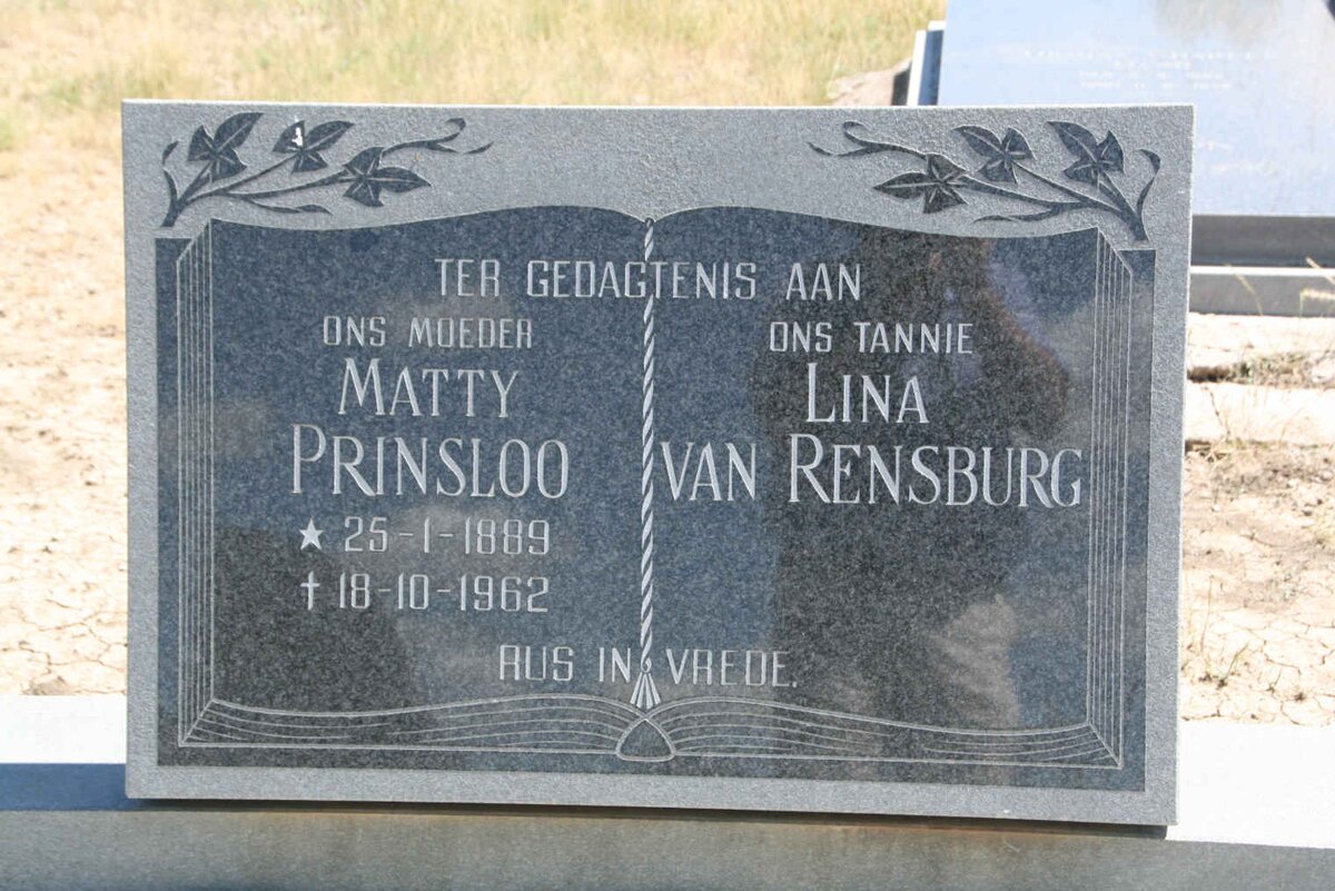 PRINSLOO Matty 1889-1962 :: VAN RENSBURG Lina