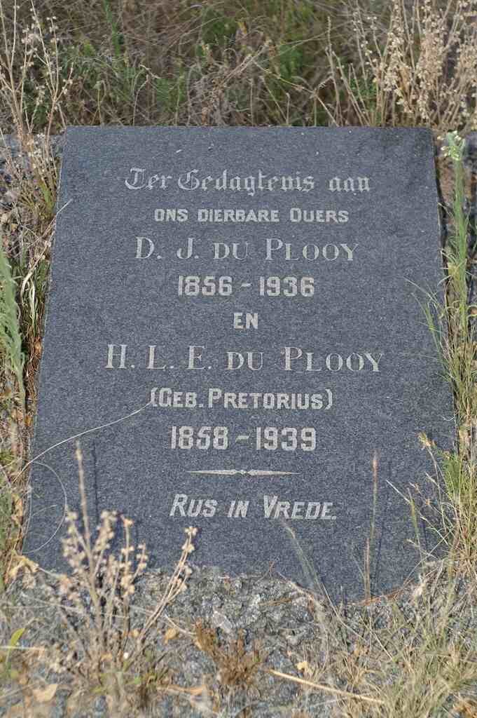 PLOOY D.J., du 1856-1936 &amp; H.L.E PRETORIUS 1858-1939