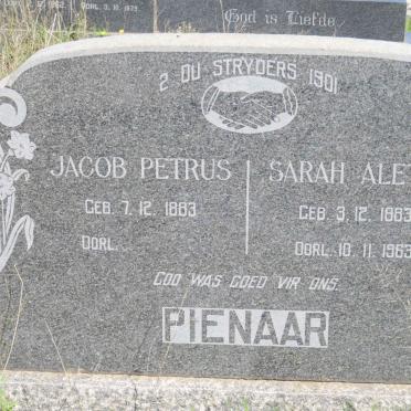PIENAAR Jacob Petrus 1883- &amp; Sarah Aletta 1883-1963
