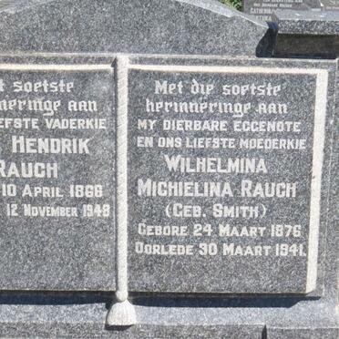 RAUCH Jan Hendrik 1866-1948 &amp; Wilhelmina Michielina SMITH 1876-1941