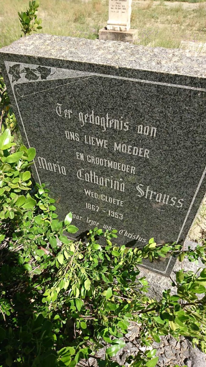 STRAUSS Maria Catharina voorheen CLOETE 1867-1953