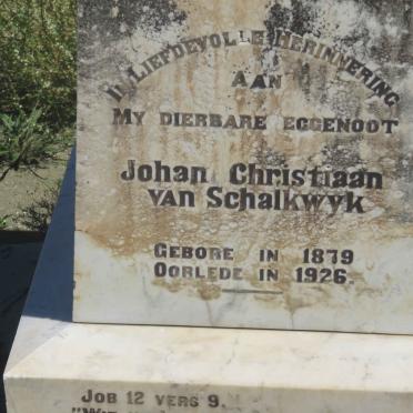 SCHALKWYK Johan Christiaan, van 1879-1926