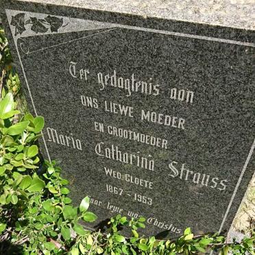 STRAUSS Maria Catharina voorheen CLOETE 1867-1953