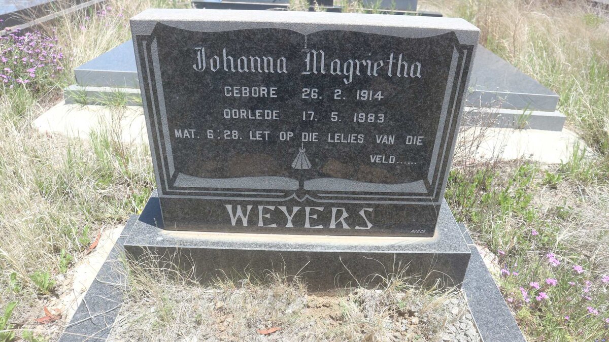 WEYERS Johanna Magrietha 1914-1983