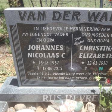 WALT Johannes Nicolaas C., van der 1952-2015 &amp; Christina Elizabeth 1950-