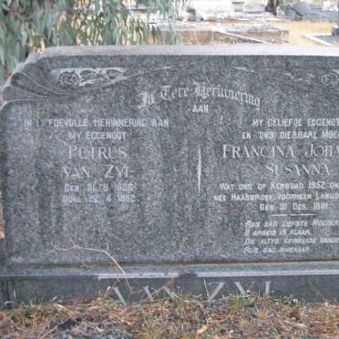 ZYL Petrus, van 1896-1962 &amp; Francina Johanna Susanna LABUSCHAGNE nee HAASBROEK 1891-1952