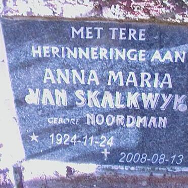 SCHALKWYK Anna Maria, van nee NOORDMAN 1924-2008