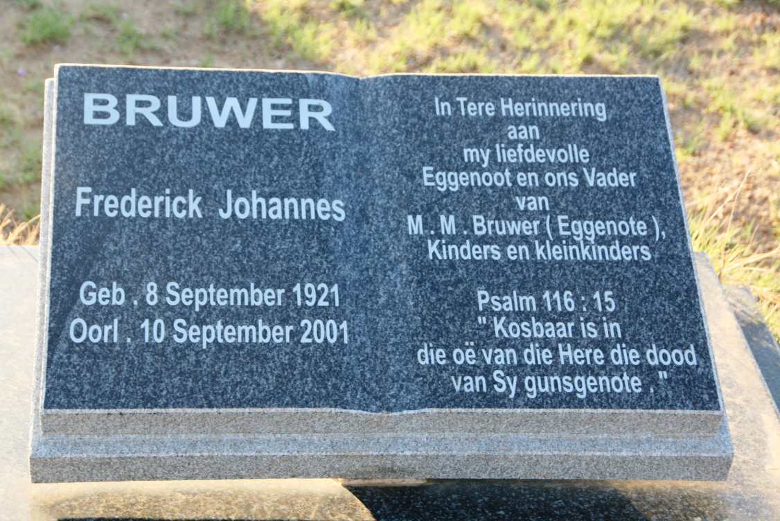 BRUWER Frederick Johannes 1921-2001
