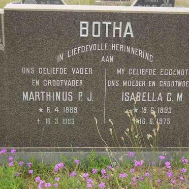 BOTHA Marthinus P.J. 1889-1983 &amp; Isabella C.M. 1893-1975