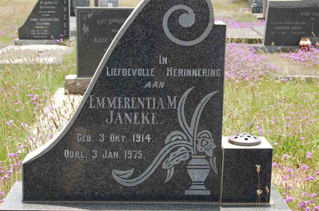 JANEKE Emmerentia M. 1914-1975