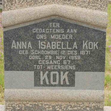 KOK Anna Isabella nee SCHOOMBIE 1871-1959