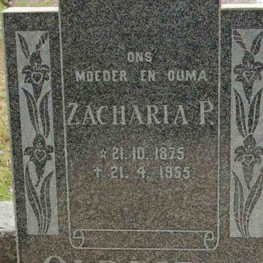 OLDFIELD Zacharia P. 1875-1955