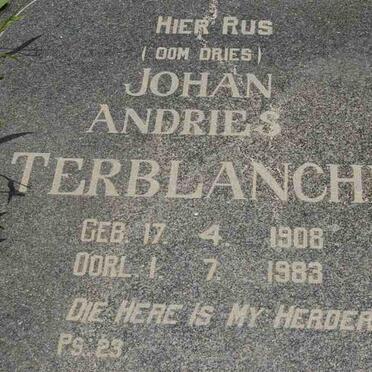 TERBLANCHE Johan Andries 1908-1983