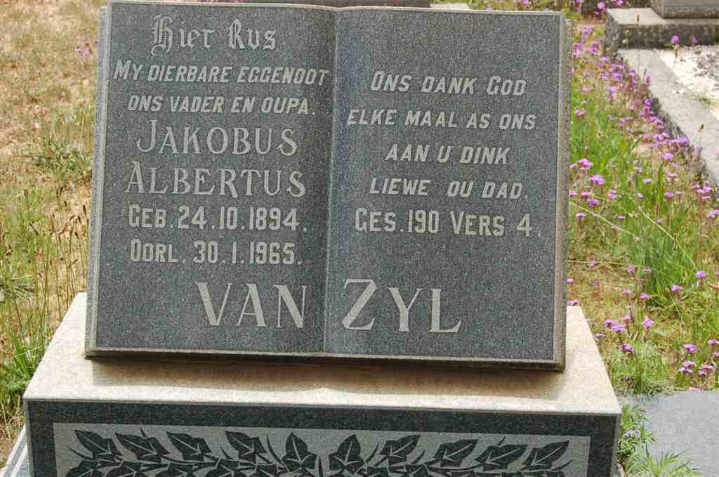 ZYL Jakobus Albertus, van 1894-1965