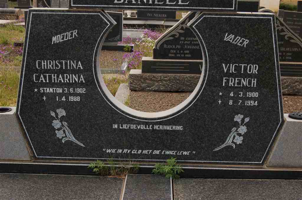 ? Victor French 1900-1994 &amp; Christina Catharina STANTON 1902-1988