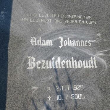 BEZUIDENHOUDT Adam Johannes 1928-2000