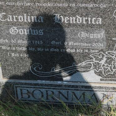 BORNMAN Johan Christiaan 1906-1960 &amp; Carolina Hendrina Gouws HIGGS 1915-2004