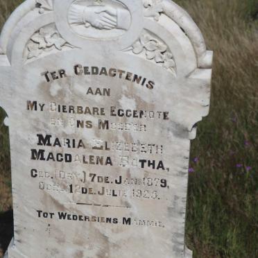 BOTHA Maria Elizabeth Magdalena nee DRY 1879-1925