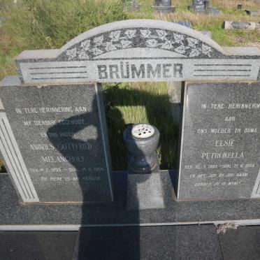 BRÜMMER Andries Gottfried Melancholy 1899-1964 &amp; Elsie Petronella 1903-1986