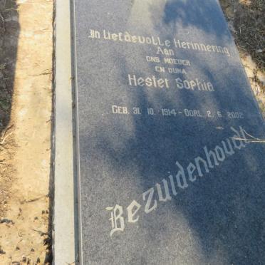 BEZUIDENHOUDT Hester Sophia 1914-2002