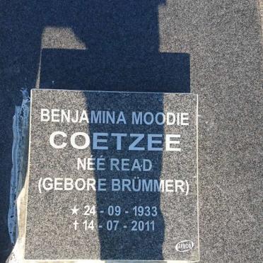 COETZEE Benjamina Moodie voorheen READ nee BRUMMER 1933-2011