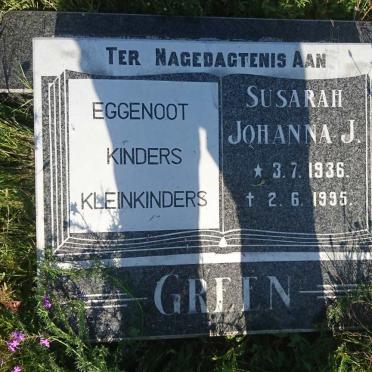 GREEN Susarah Johanna J. 1936-1995
