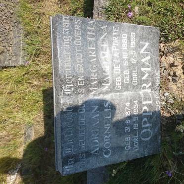 OPPERMAN Adriaan Cornelis 1874-1954 &amp; Margaretha Magdalena DE LA PORTE 1880-1959