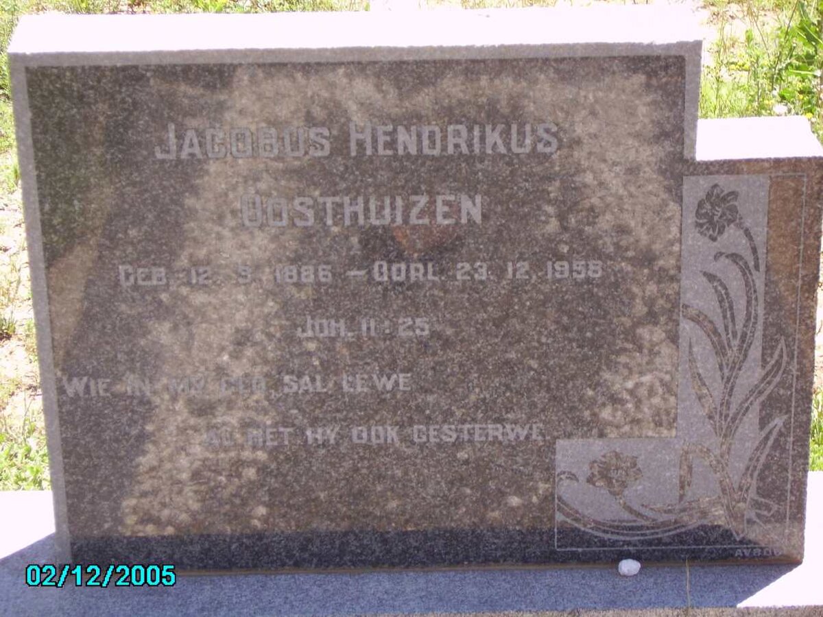 OOSTHUIZEN Jacobus Hendrikus 1886-1958