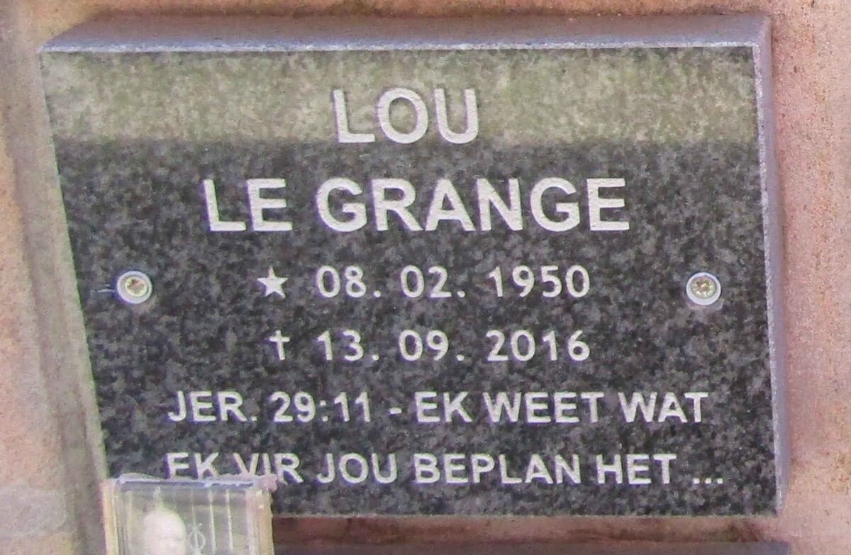 GRANGE Lou, le 1950-2016