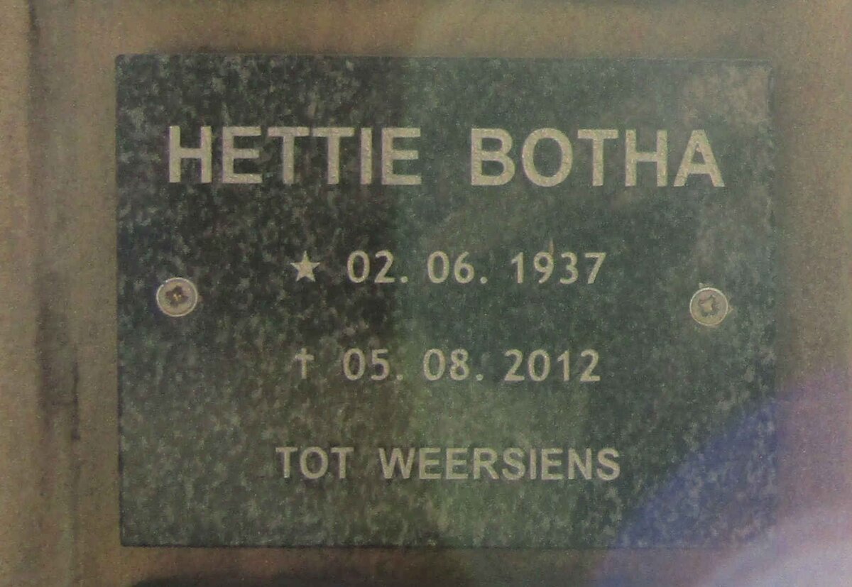 BOTHA Hettie 1937-2012