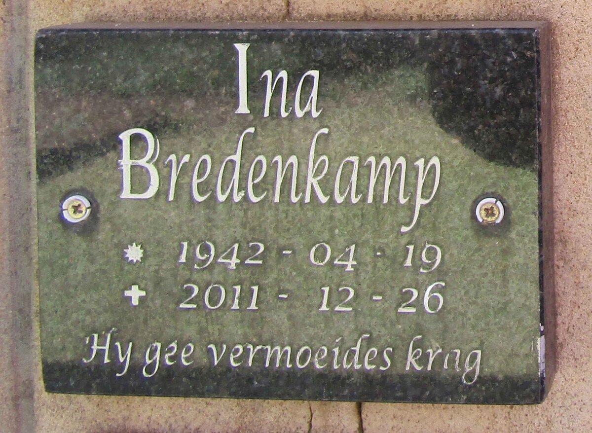 BREDENKAMP Ina 1942-2011