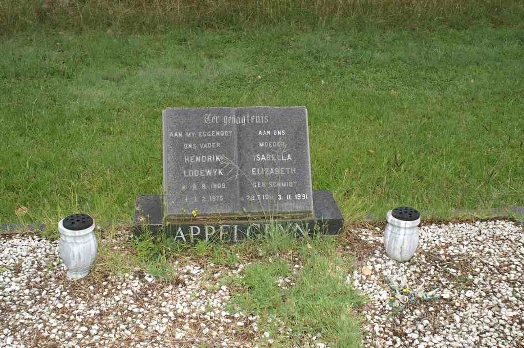 APPELGRYN Hendrik Lodewyk 1909-1975 &amp; Isabella Elizabeth SCHMIDT 1911-1991