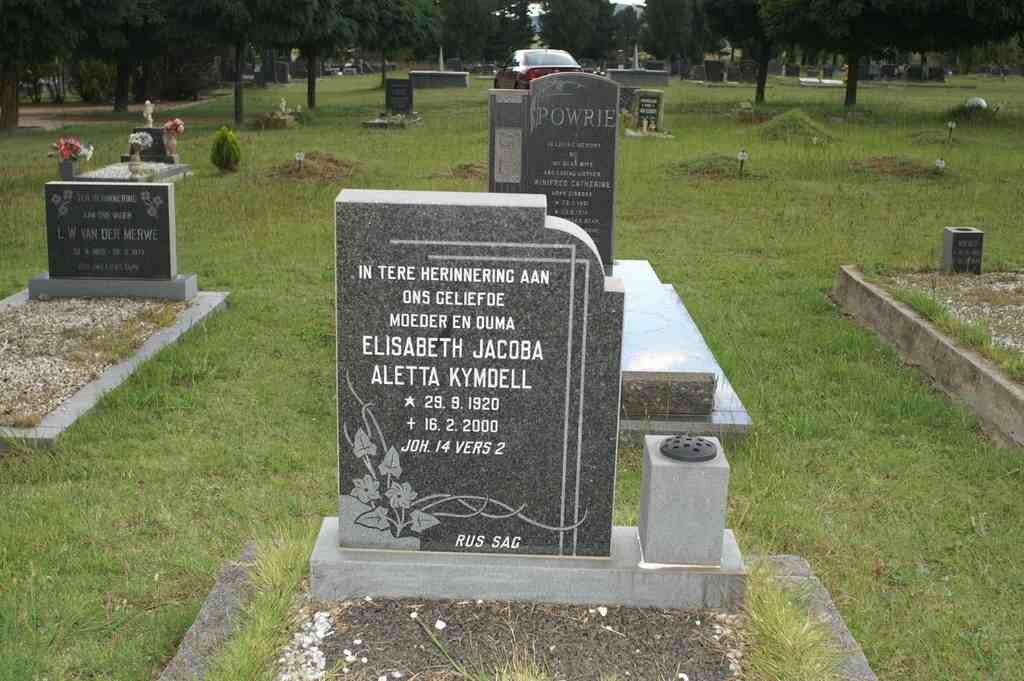 KYMDELL Elisabeth Jacoba Aletta 1920-2000