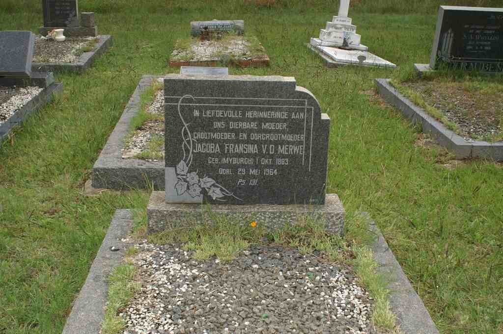 MERWE Jacoba Fransina, v.d. nee MYBURGH 1883-1964
