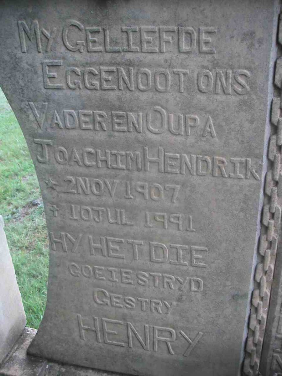 MERWE Joachim Hendrik, van der 1907-1991