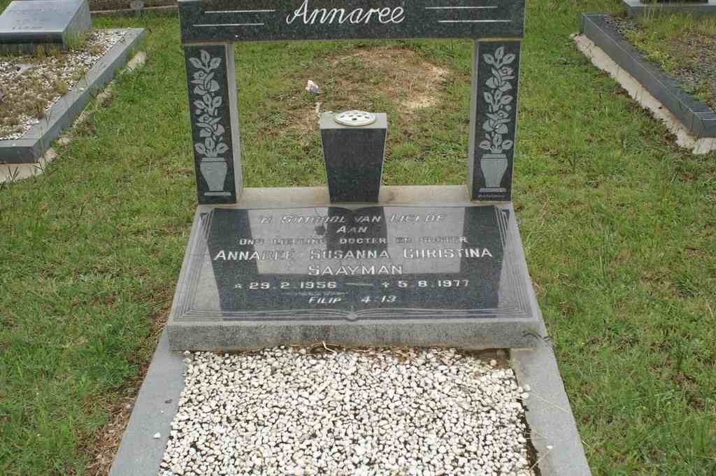SAAYMAN Annareé Susanna Christina 1956-1977