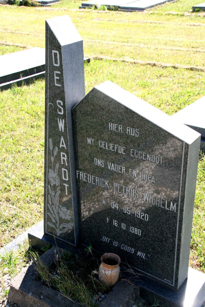 SWARDT Frederick Petrus Wilhelm, de 1920-1980