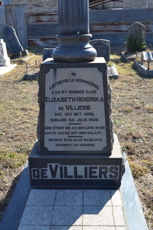 VILLIERS Elizabeth Hendrika, de 1890-1938