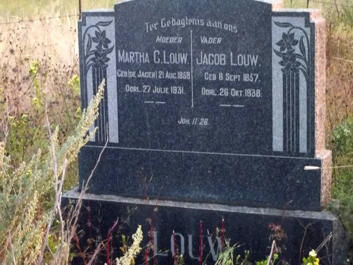 LOUW Jacob 1857-1938 &amp; Martha C. DE JAGER 1859-1931