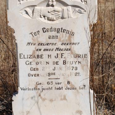 FOURIE Elizabeth J.F.  nee DE BRUYN 1878-1921
