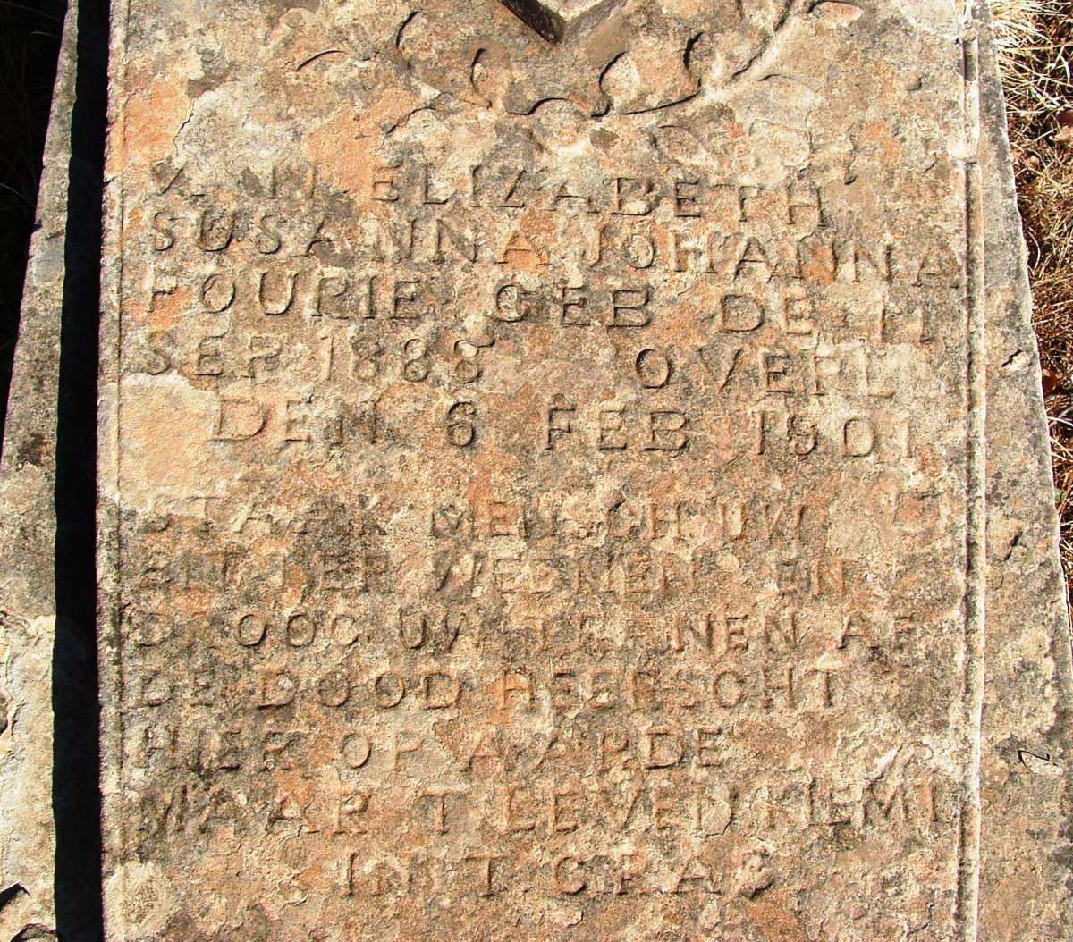 FOURIE Elizabeth Susanna Johanna nee DEALE 1888-1901