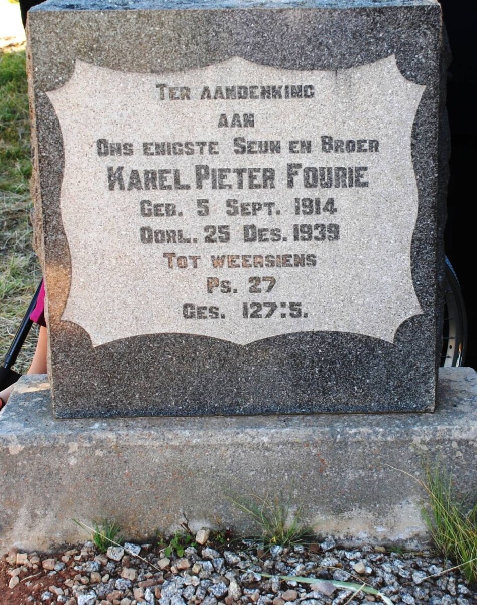 FOURIE Karel Pieter 1914-1939