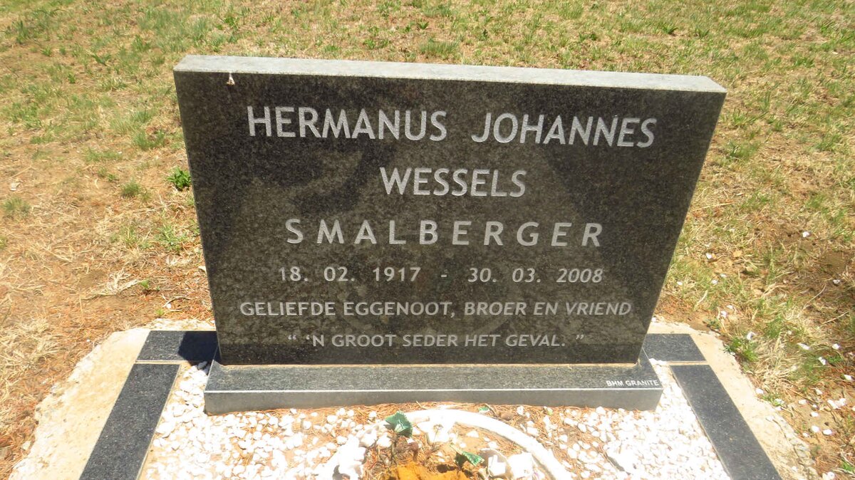 SMALBERGER Hermanus Johannes Wessels 1917-2008
