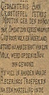MOUTON Crisstoffel Petrus 1891-1915