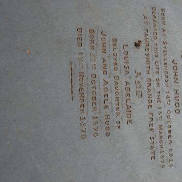 HUGO John 1844-1878 :: HUGO Louisa Adelaide 1876-1876