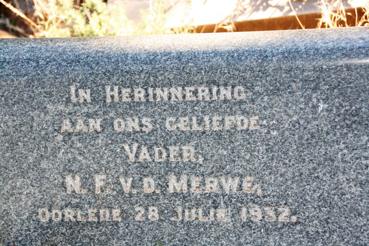 MERWE N.F., v.d. -1932