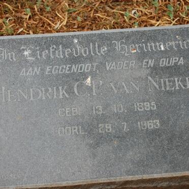 NIEKERK Hendrick C.P., van 1885-1963