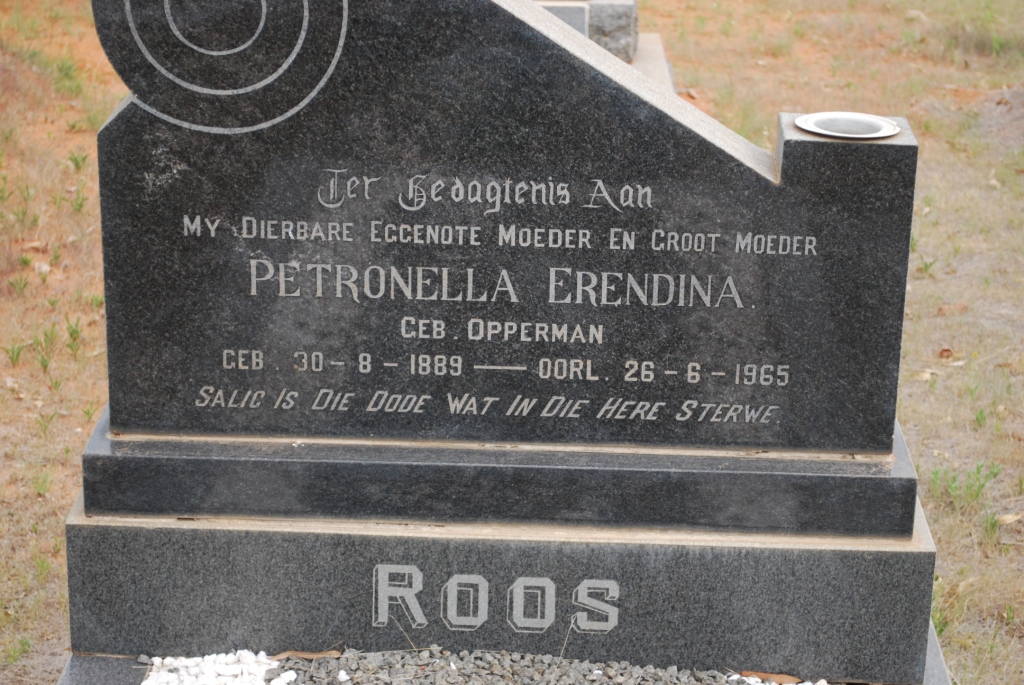 ROOS Petronella Erendina nee OPPERMAN 1889-1965
